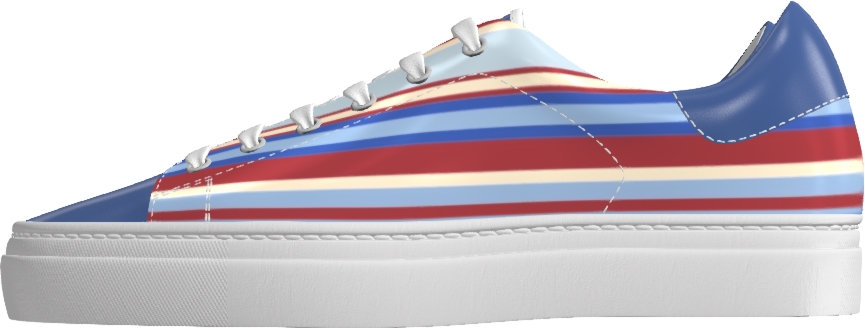 Félix Rios Men's Trainer, No. 3 · Blue & Red, side view